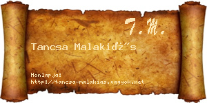 Tancsa Malakiás névjegykártya